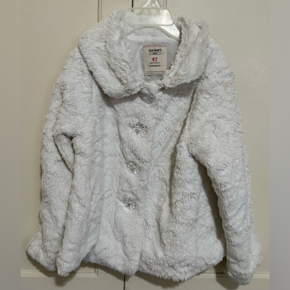 Old Navy Kids Cozy White Furry Coat
